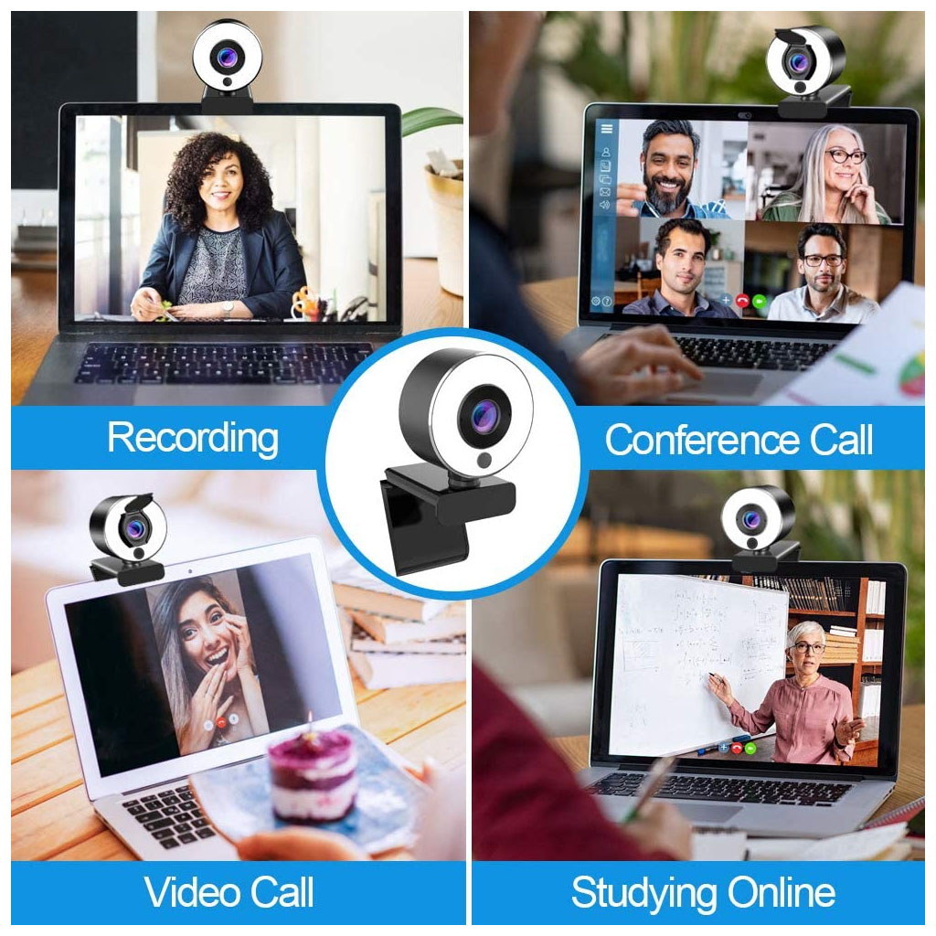 Webcam con Ring Light, Streaming 1080P HD Webcam, Webcam con micrófono ProaStar, Plug and Play