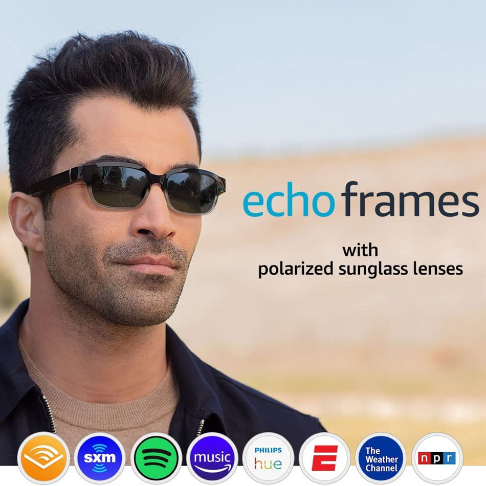 Echo Frames (2.ª generación) | Lentes inteligentes con audio y Alexa | Armazón color Quartz Gray con cristales que filtran la luz azul