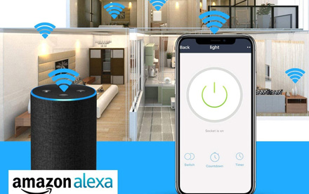 Smart Plug Amysen compatible con Alexa, Echo y Google Home – Solo WiFi 2.4G (Z1 4 Pack)