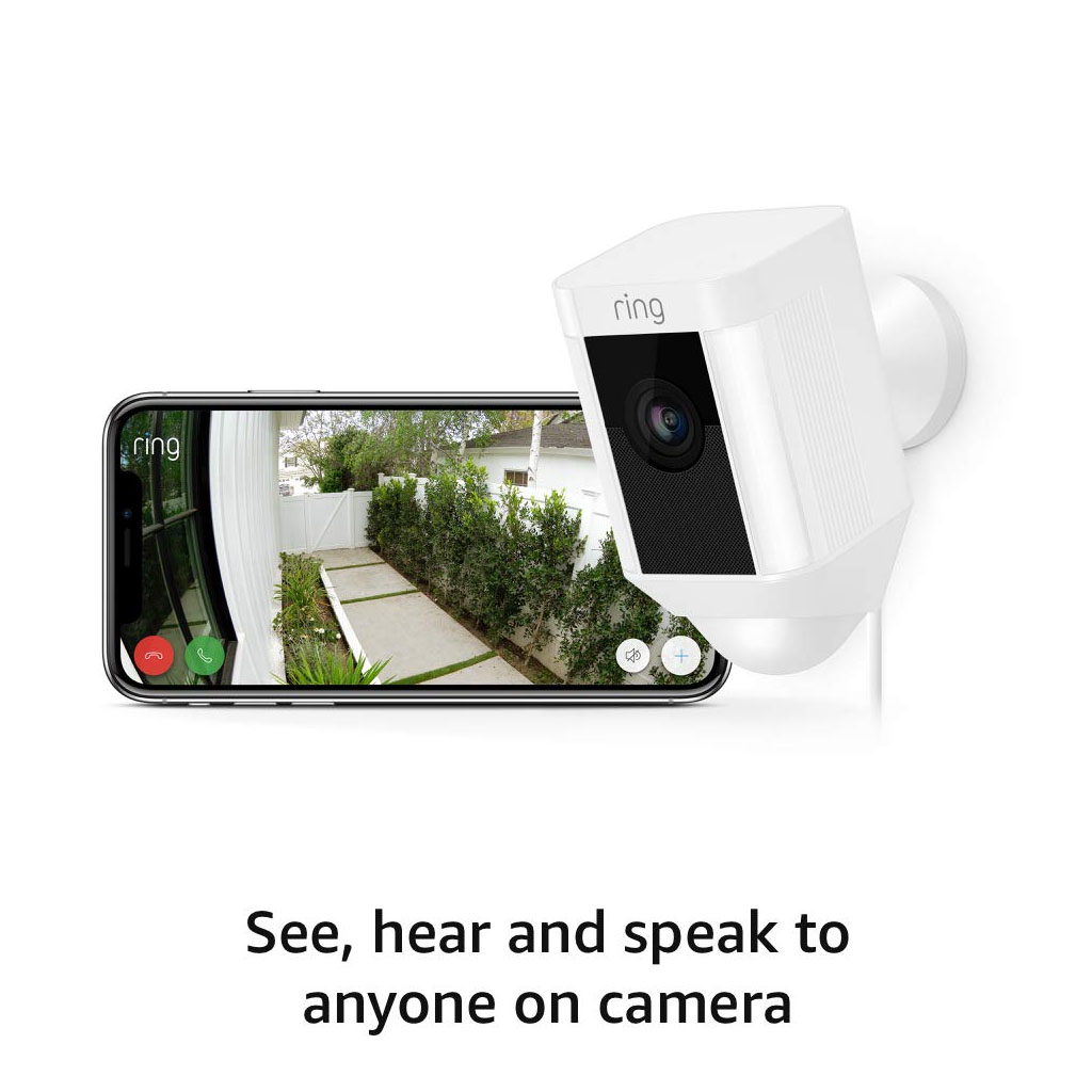 Ring cámara de seguridad HD cableada con luz, Spotlight Cam Wired, 240.00 volts