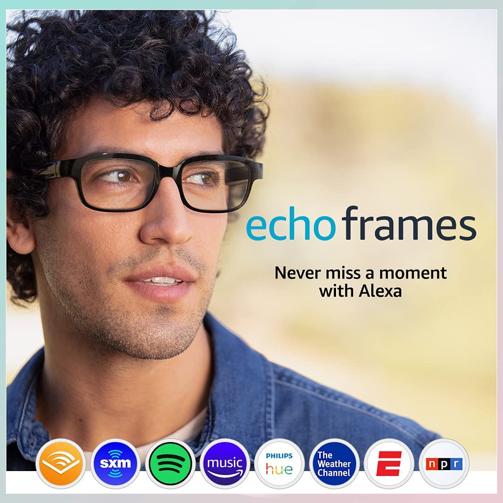 Echo Frames (2da generación) | Lentes inteligentes con audio a oído abierto y | Alexa Negro clásico